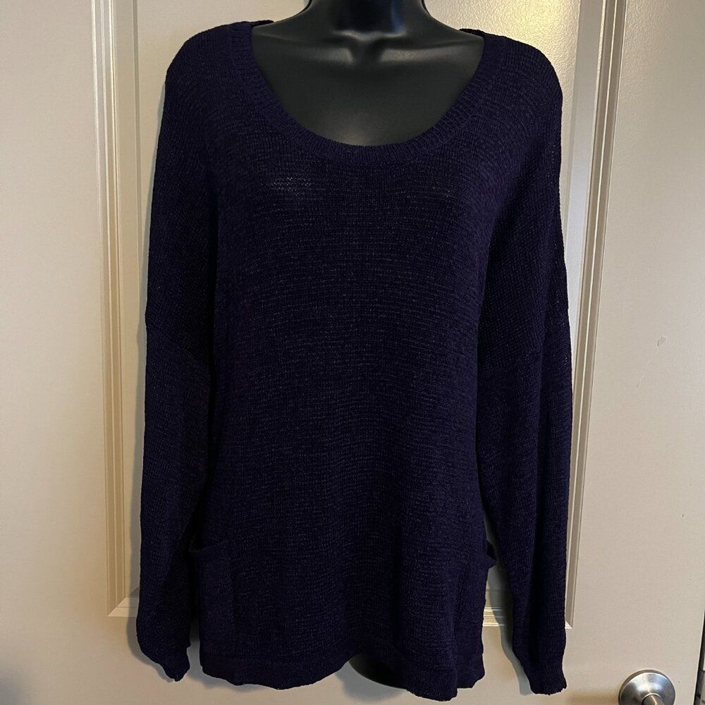 Women's Purple Long Sleeve Top 2X